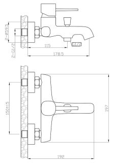 Смеситель для ванны/душа Orange Karl M05-100w белый